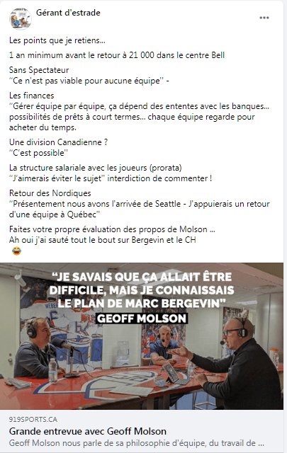 Geoff Molson appuierait le retour des Nordiques!